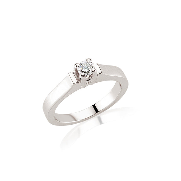 Inel de logodna LRY222 din aur alb 18k cu diamant - Bijuterii LA ROSA