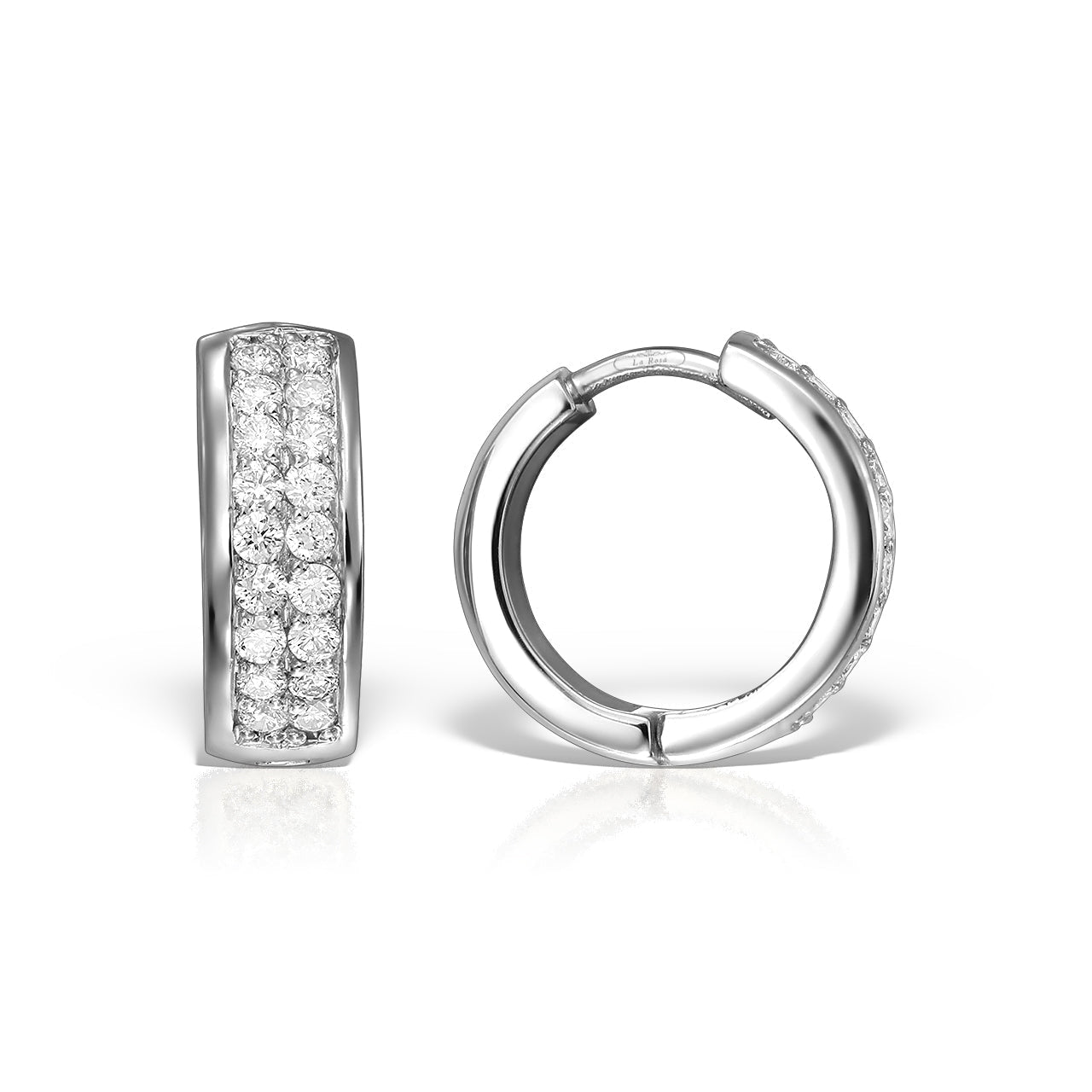 CERCEI LRYSK214 DIN AUR ALB 18K CU DIAMANTE - Bijuterii LA ROSA