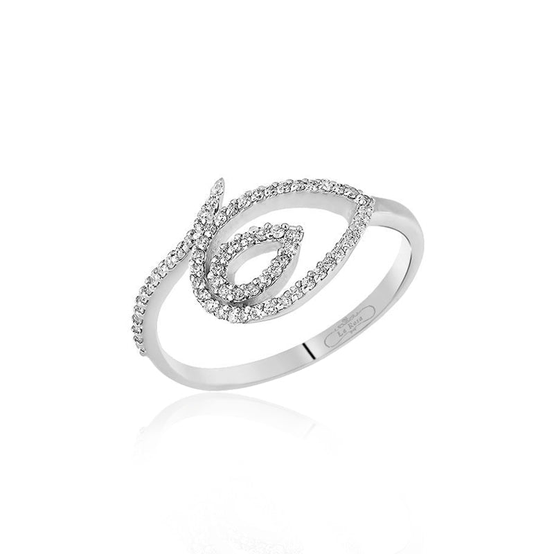Inel LRYSK273 din aur alb 14k forma ovala cu diamante - Bijuterii LA ROSA