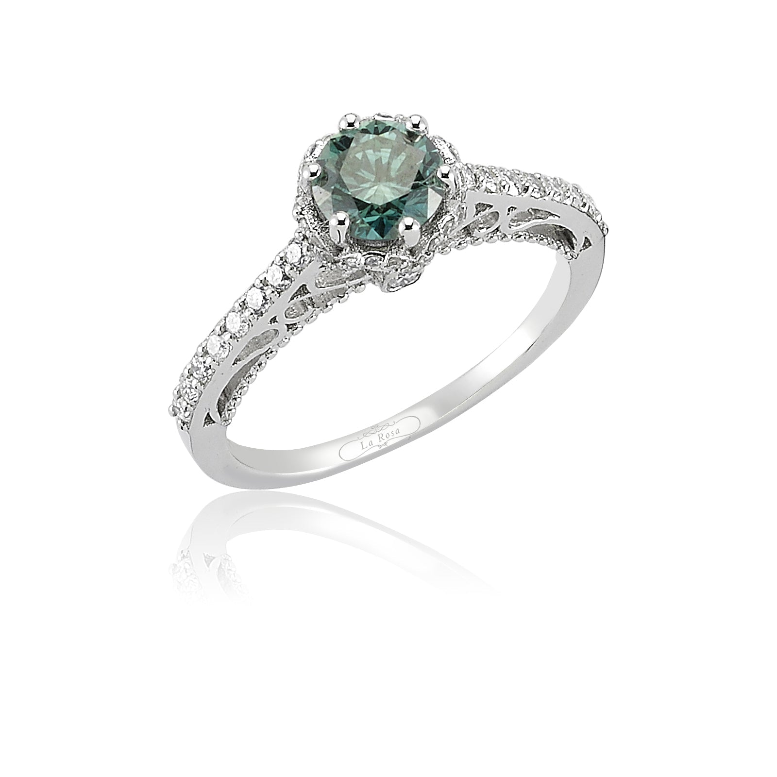 Inel de logodna PIERRETTE din aur alb 18k Blue Diamond - Bijuterii LA ROSA