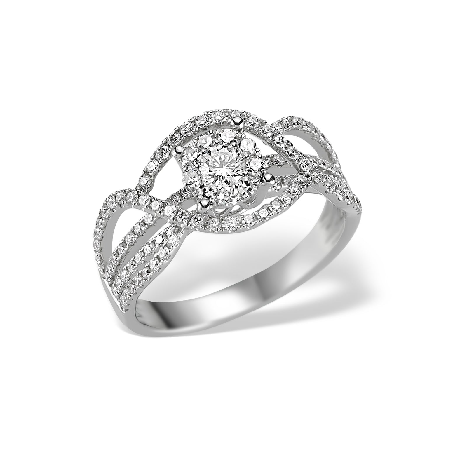 Inel LDRA0535 din aur alb 18k cu diamante - Bijuterii LA ROSA