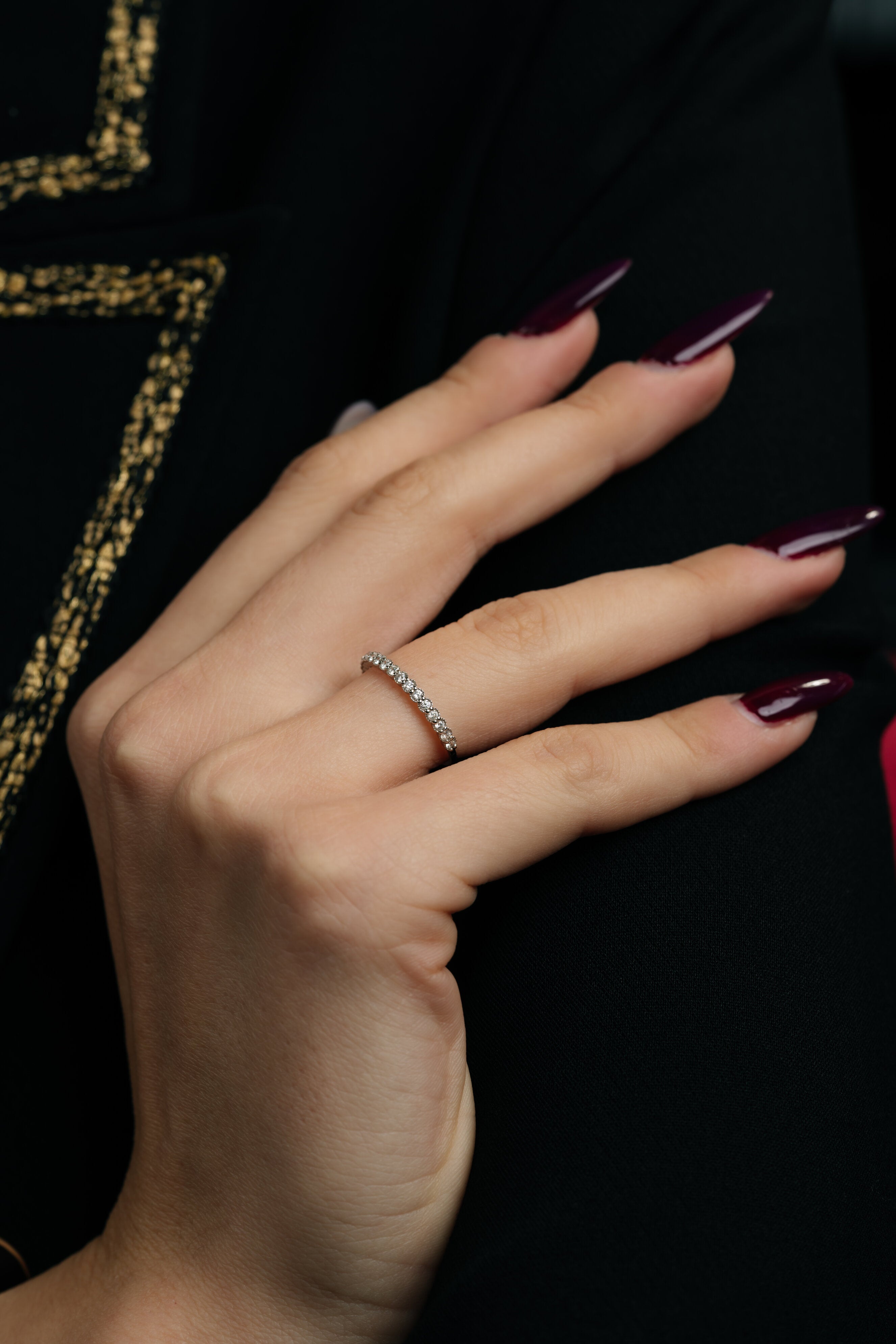 INEL R004242 DIN AUR ALB 14K FORMA ROTUNDA CU DIAMANTE - Bijuterii LA ROSA