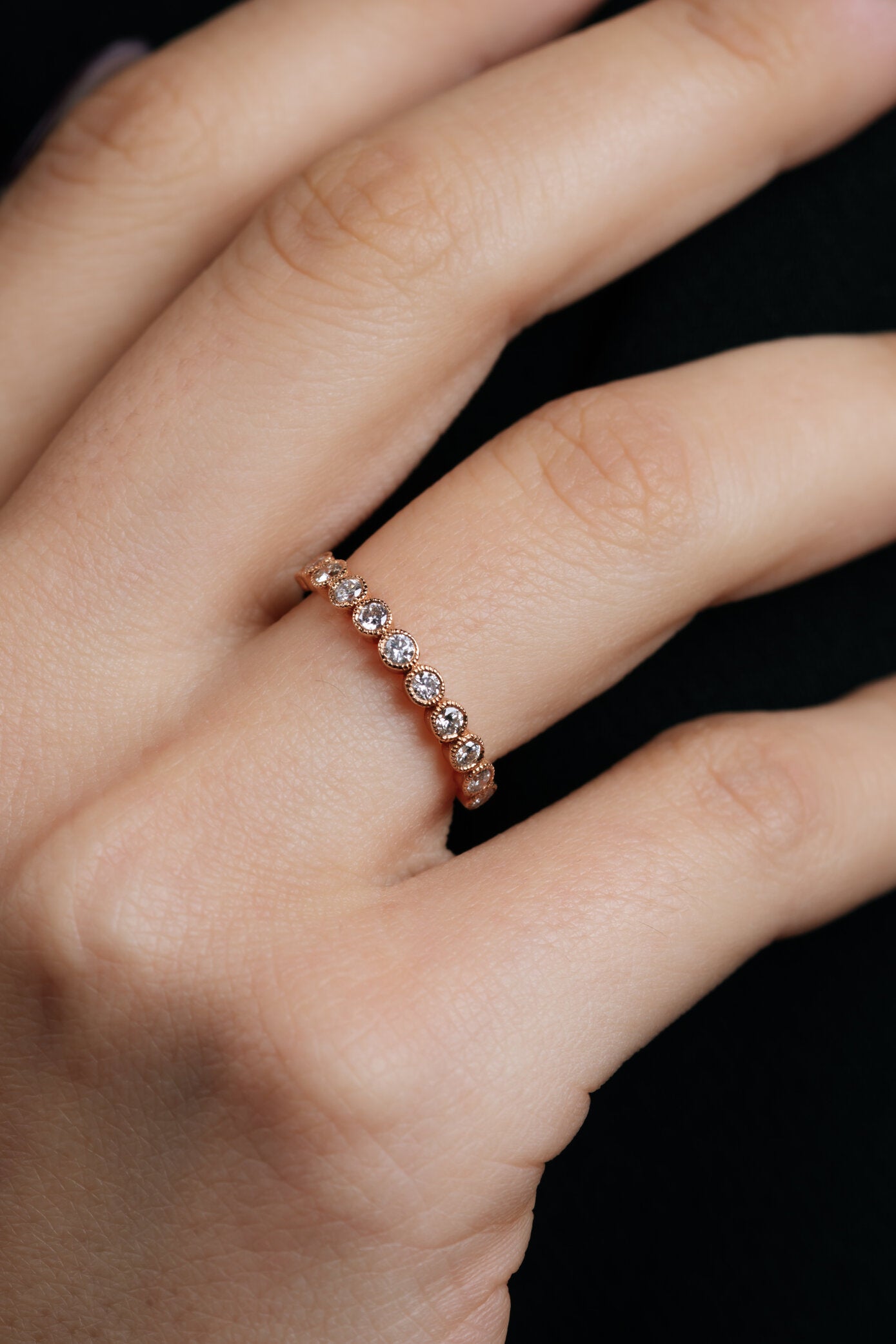 INEL R004254 DIN AUR ROZ 14K FORMA ROTUNDA CU DIAMANTE - Bijuterii LA ROSA