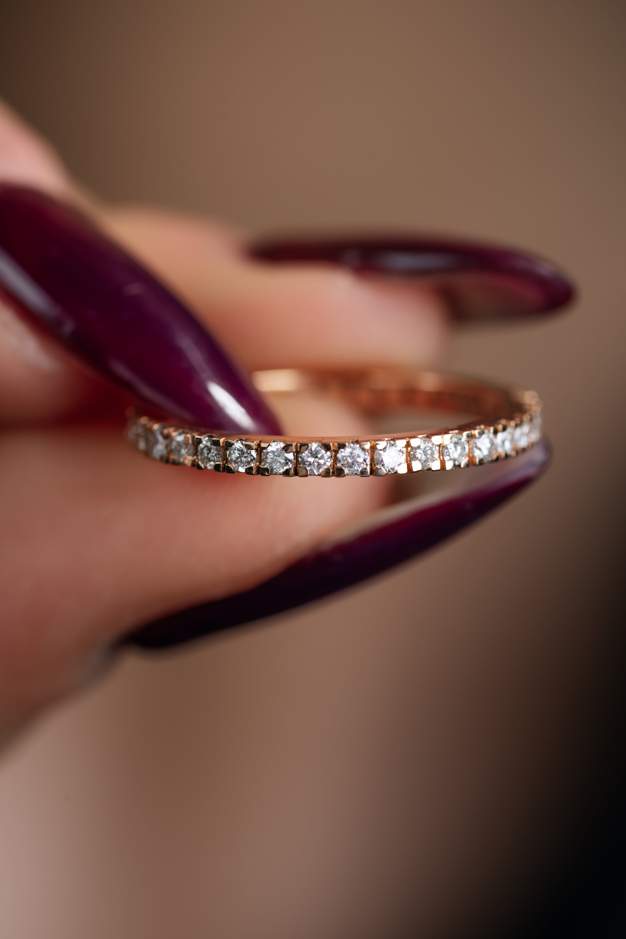 INEL R004320 DIN AUR ROZ 14K CU DIAMANTE - Bijuterii LA ROSA