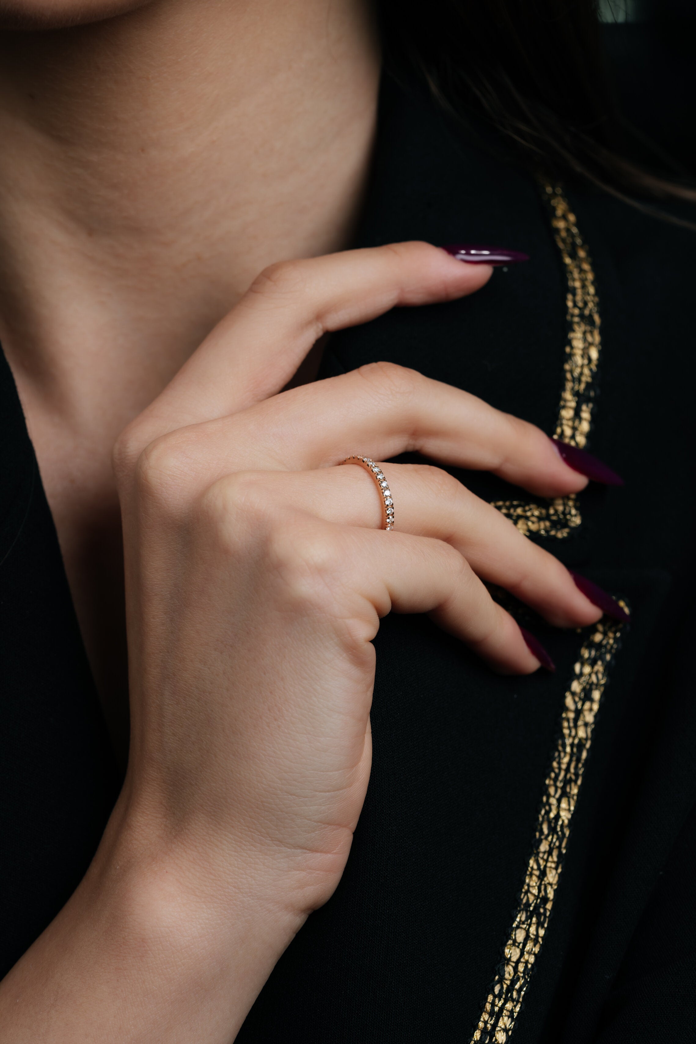 INEL R004320 DIN AUR ROZ 14K CU DIAMANTE - Bijuterii LA ROSA
