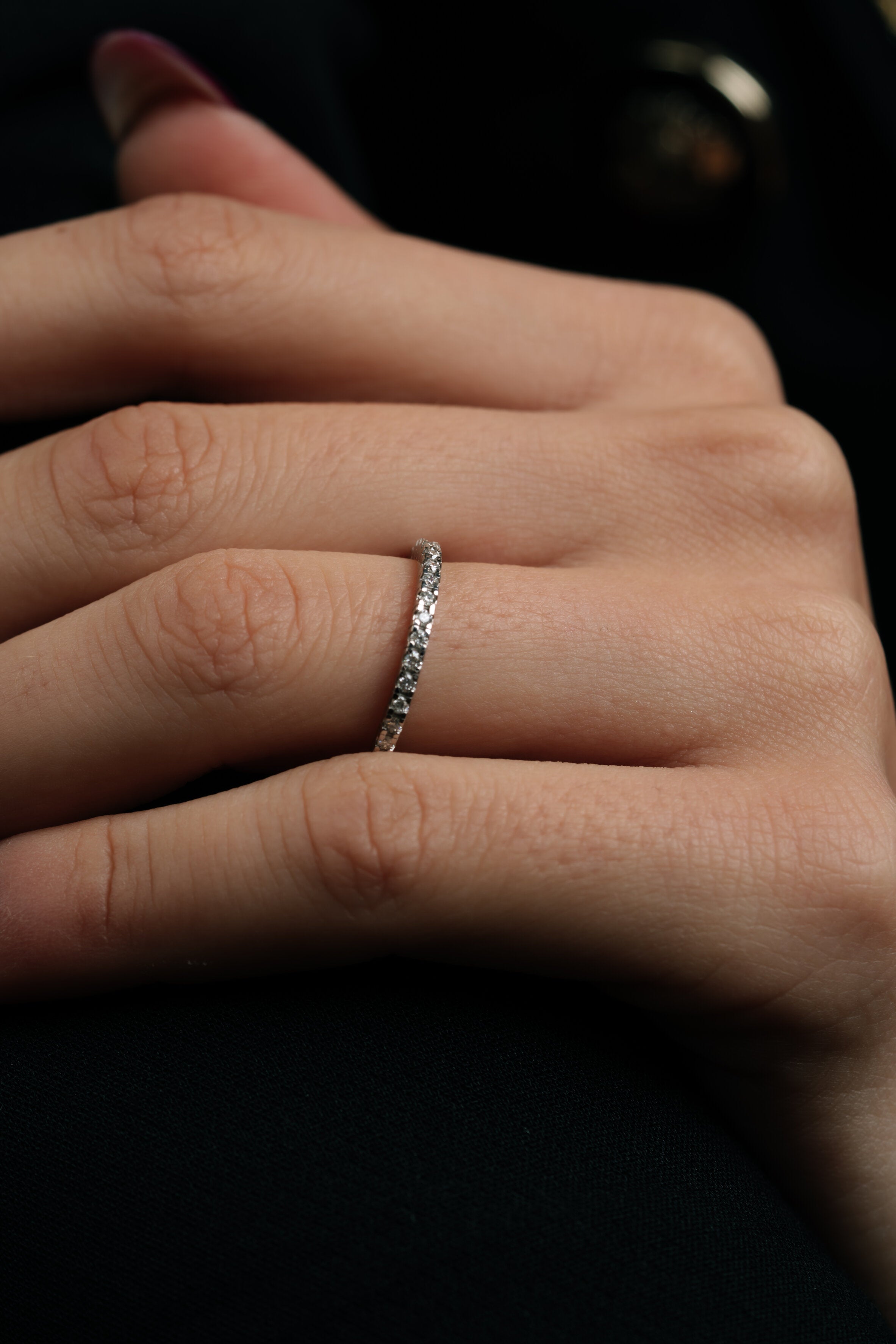 INEL R004544 DIN AUR ALB 14K FORMA ROTUNDA CU DIAMANTE - Bijuterii LA ROSA